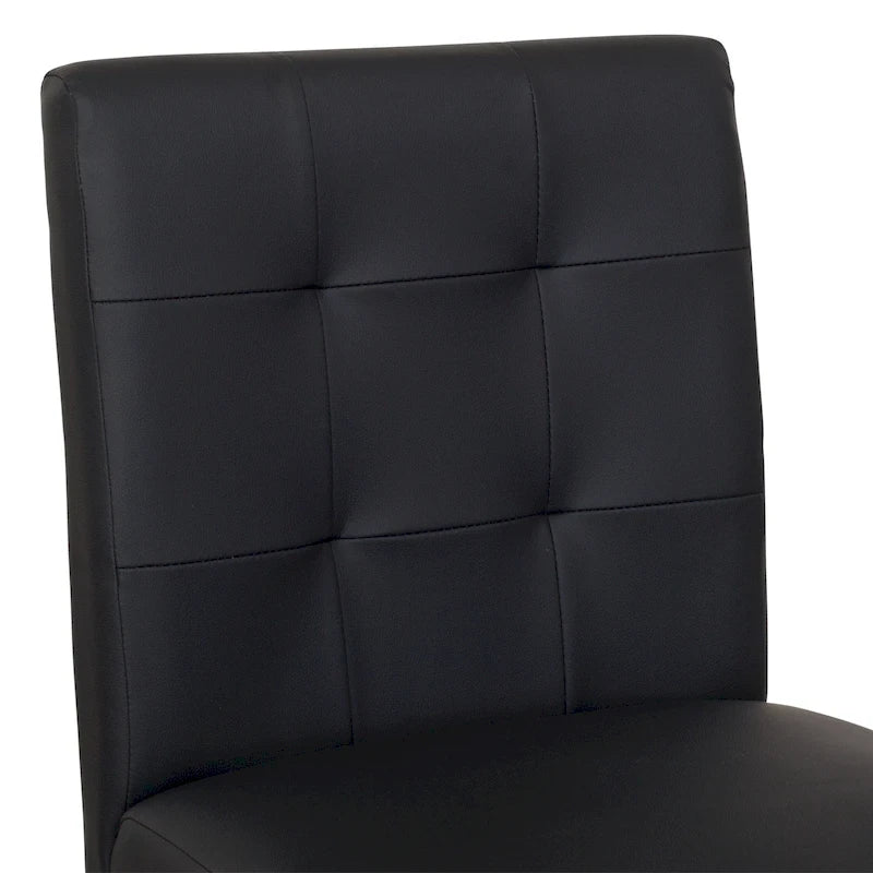 Sgabello da bar imbottito in PU bianco/argento/antracite/beige/PU nero con schienale trapuntato e gambe in legno per 1 persona