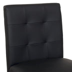Sgabello da bar imbottito in PU bianco/argento/antracite/beige/PU nero con schienale trapuntato e gambe in legno per 1 persona