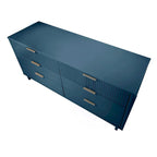 Comò moderno a 6 cassetti doppio largo per 1 persona Salvia / Grigio scuro / Grigio chiaro / Nero / Bianco / Blu notte