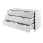 Comò moderno a 6 cassetti doppio largo per 1 persona Salvia / Grigio scuro / Grigio chiaro / Nero / Bianco / Blu notte