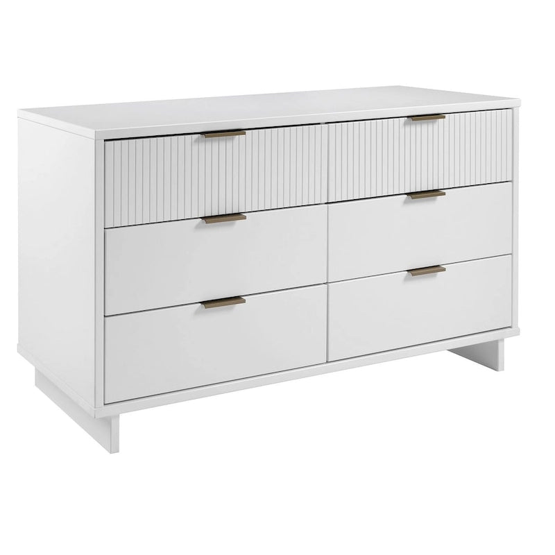 Comò moderno a 6 cassetti doppio largo per 1 persona Salvia / Grigio scuro / Grigio chiaro / Nero / Bianco / Blu notte