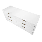 Comò moderno a 6 cassetti doppio largo per 1 persona Salvia / Grigio scuro / Grigio chiaro / Nero / Bianco / Blu notte
