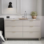 Comò moderno a 6 cassetti doppio largo per 1 persona Salvia / Grigio scuro / Grigio chiaro / Nero / Bianco / Blu notte