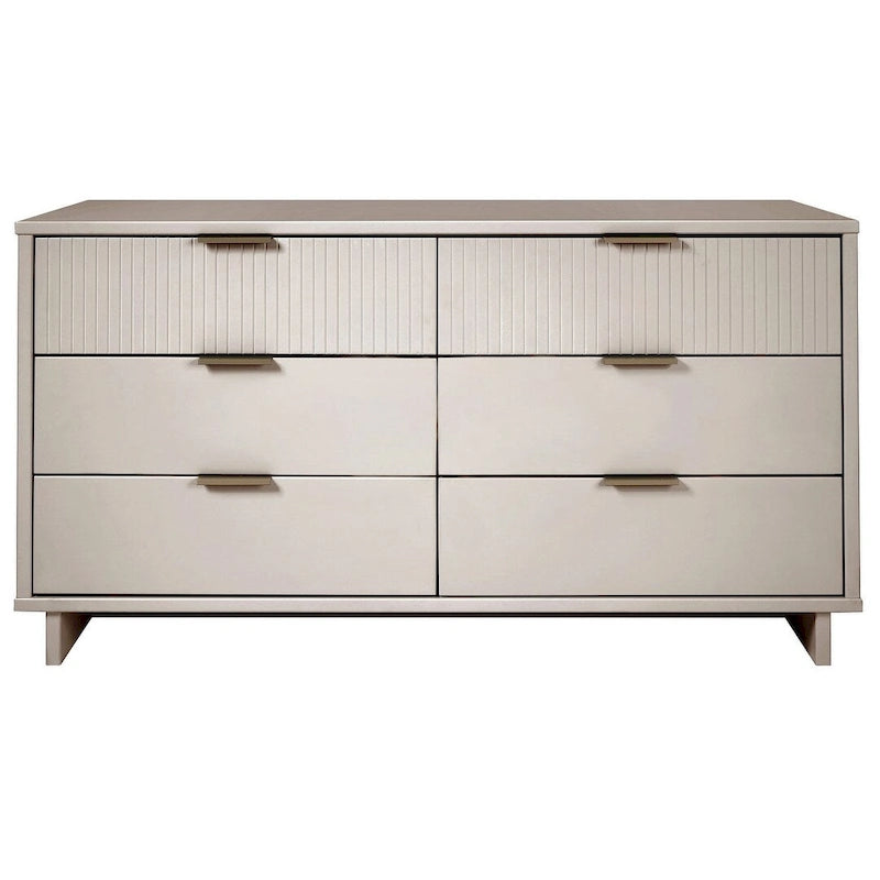 Comò moderno a 6 cassetti doppio largo per 1 persona Salvia / Grigio scuro / Grigio chiaro / Nero / Bianco / Blu notte