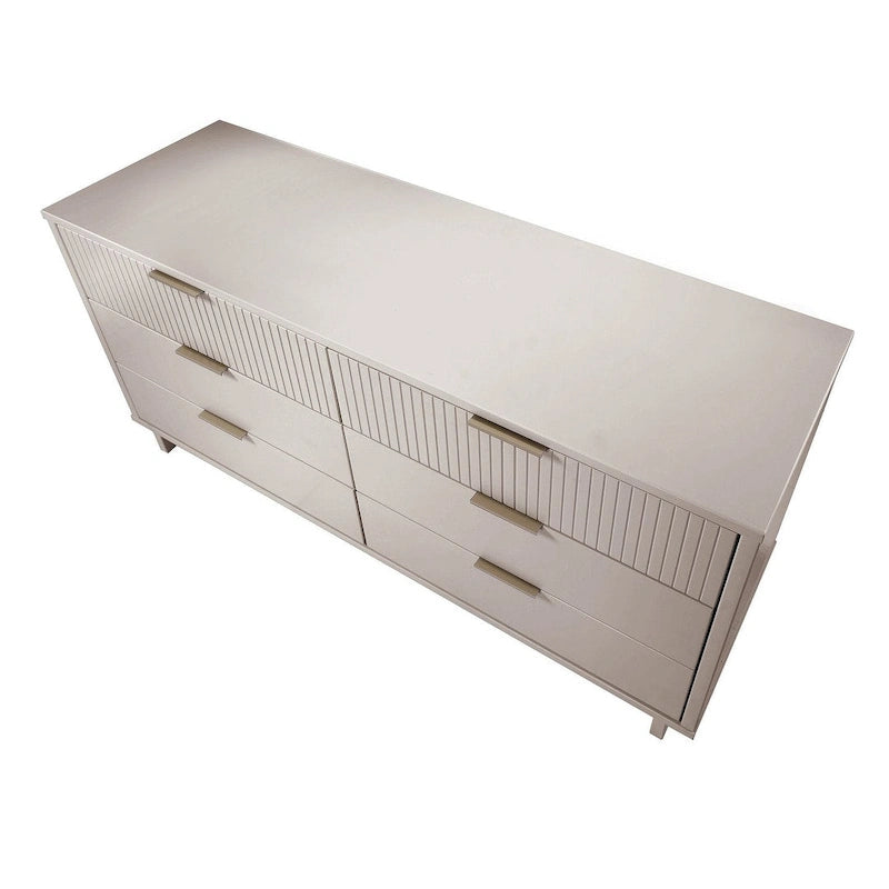 Comò moderno a 6 cassetti doppio largo per 1 persona Salvia / Grigio scuro / Grigio chiaro / Nero / Bianco / Blu notte
