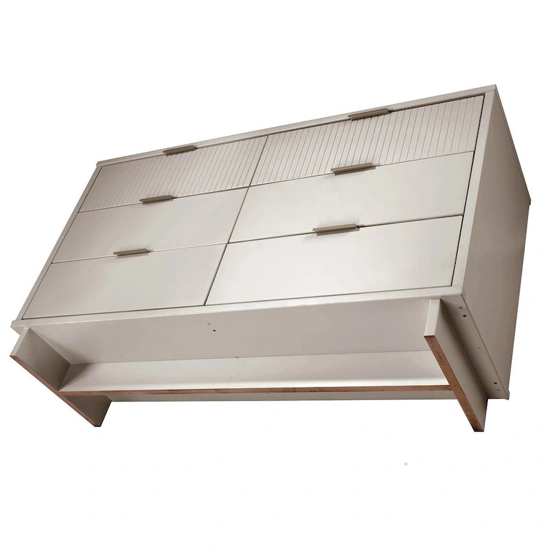 Comò moderno a 6 cassetti doppio largo per 1 persona Salvia / Grigio scuro / Grigio chiaro / Nero / Bianco / Blu notte