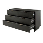 Comò moderno a 6 cassetti doppio largo per 1 persona Salvia / Grigio scuro / Grigio chiaro / Nero / Bianco / Blu notte