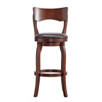 Sgabello da bar girevole in legno di caucciù beige/grigio scuro/grigio/marrone, con seduta imbottita e poggiapiedi, per 1 persona