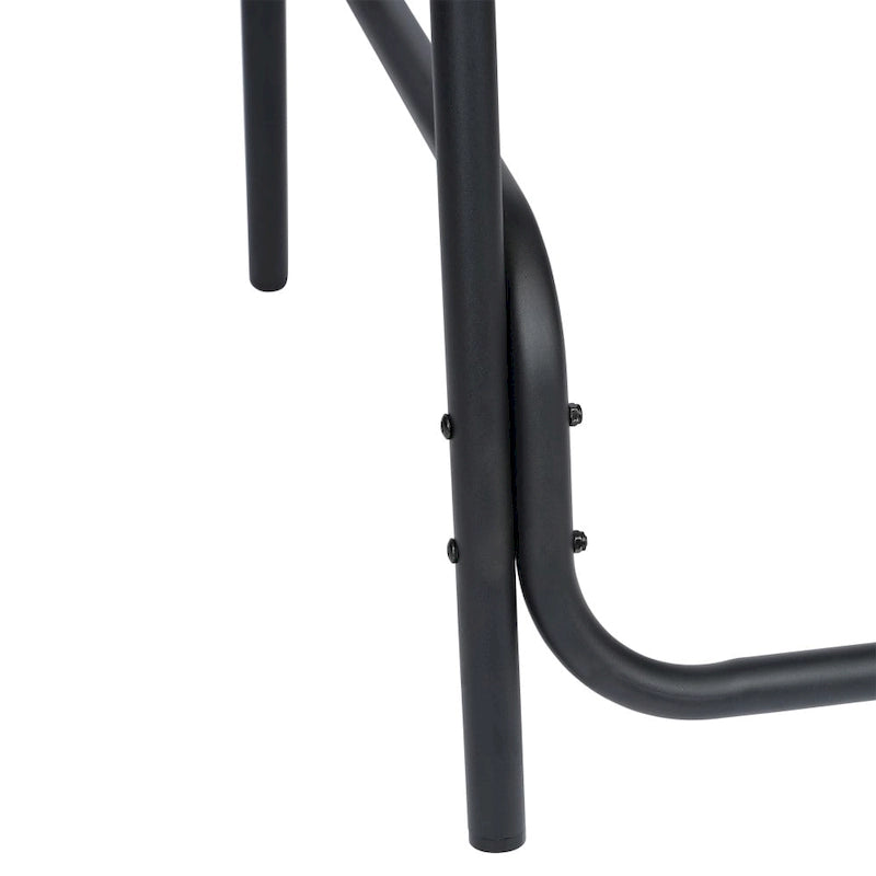 Sgabello da bar per interni/esterni in rattan PE nero/marrone medio/grigio con telaio e poggiapiedi in alluminio per 1 persona