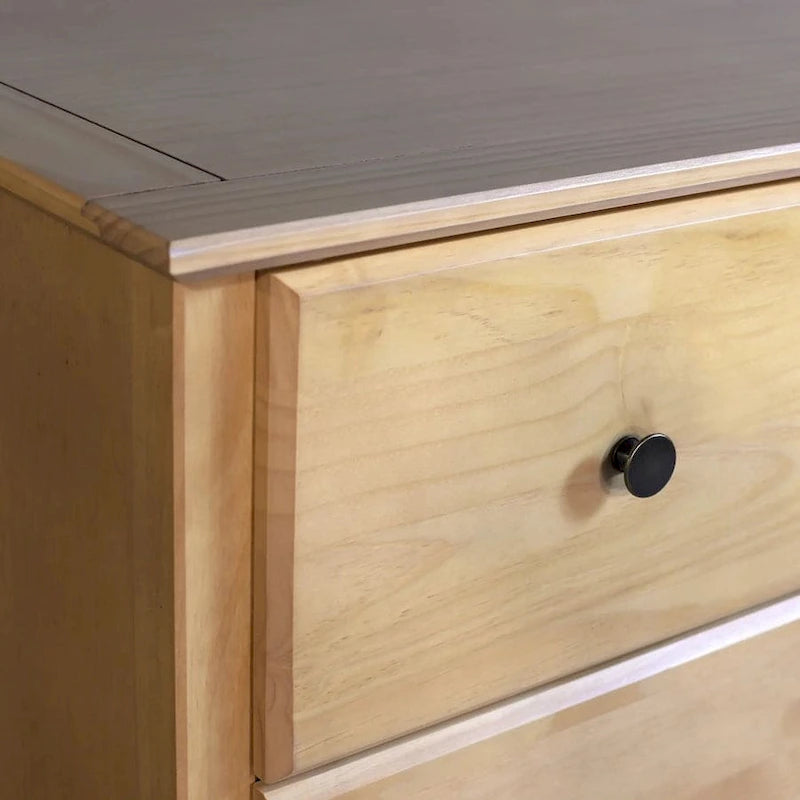 Cassettiera Shaker in pino massiccio a 6 cassetti (1 persona) - Espresso / Noce / Ciliegio / Naturale