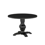 Tavolo da pranzo rotondo in MDF rivestito in rovere color espresso con base a piedistallo per 4 persone