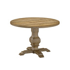 Tavolo da pranzo rotondo in MDF rivestito in rovere color espresso con base a piedistallo per 4 persone