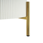 Tavolino rotondo in MDF bianco e oro/nero e oro con 2 cassetti per 1 persona