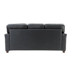 Divano a 3 posti di transizione in pelle blu navy/turchese/nero/marrone/cammello con borchie per 3 persone
