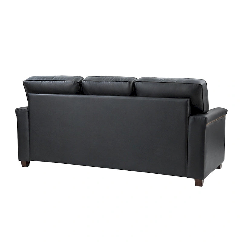 Divano a 3 posti di transizione in pelle blu navy/turchese/nero/marrone/cammello con borchie per 3 persone