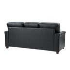 Divano a 3 posti di transizione in pelle blu navy/turchese/nero/marrone/cammello con borchie per 3 persone