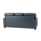 Divano a 3 posti di transizione in pelle blu navy/turchese/nero/marrone/cammello con borchie per 3 persone
