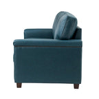 Divano a 3 posti di transizione in pelle blu navy/turchese/nero/marrone/cammello con borchie per 3 persone