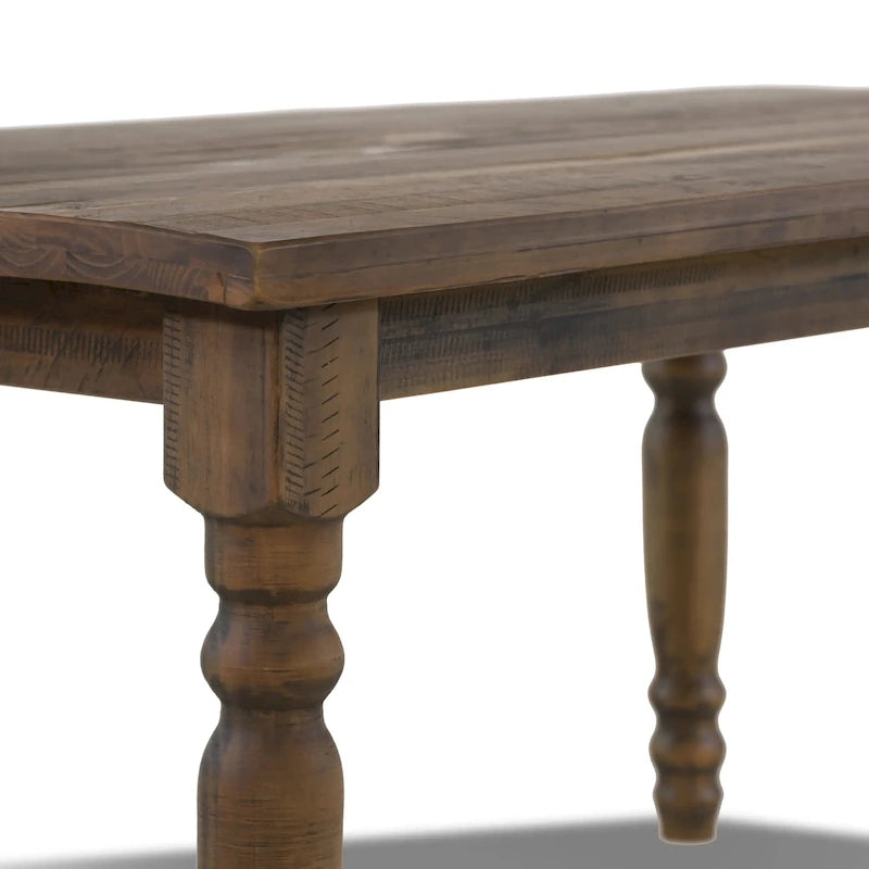Tavolo da pranzo in pino massiccio stile rustico (farmhouse) per 6 persone: Driftwood / Legno di fienile / Grigio rustico / Bianco sporco rustico / Noce rustico