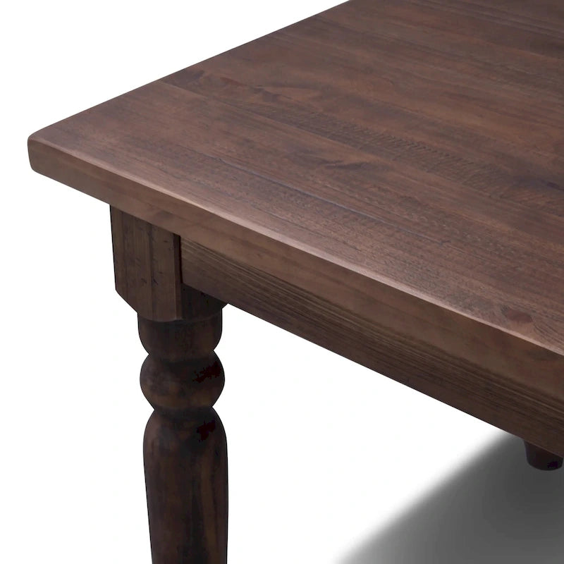 Tavolo da pranzo in pino massiccio stile rustico (farmhouse) per 6 persone: Driftwood / Legno di fienile / Grigio rustico / Bianco sporco rustico / Noce rustico