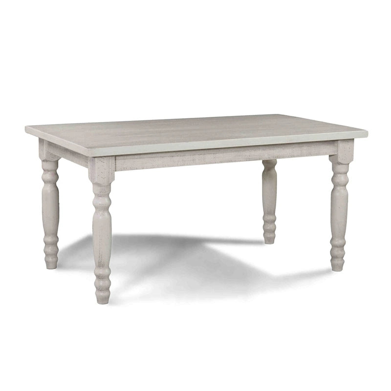 Tavolo da pranzo in pino massiccio stile rustico (farmhouse) per 6 persone: Driftwood / Legno di fienile / Grigio rustico / Bianco sporco rustico / Noce rustico