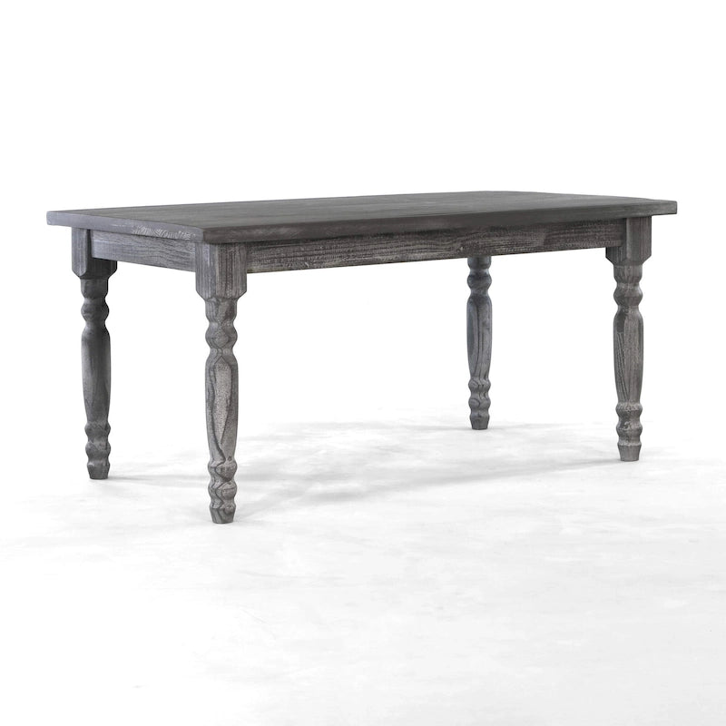 Tavolo da pranzo in pino massiccio stile rustico (farmhouse) per 6 persone: Driftwood / Legno di fienile / Grigio rustico / Bianco sporco rustico / Noce rustico