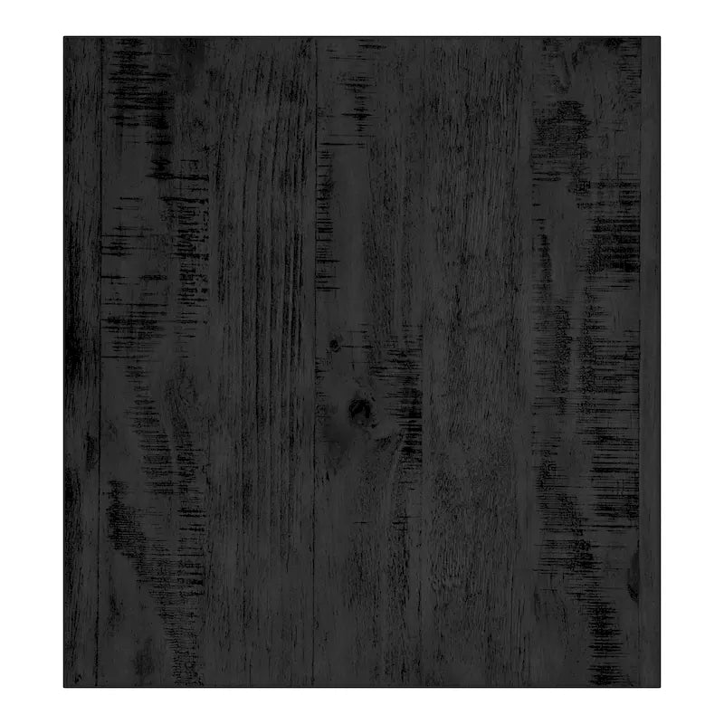 Tavolino finale rustico con base a X, bordo vivo e impiallacciatura in legno di quercia/marrone/grigio/nero/cemento, con ripiano, per 1 persona