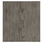 Tavolino finale rustico con base a X, bordo vivo e impiallacciatura in legno di quercia/marrone/grigio/nero/cemento, con ripiano, per 1 persona