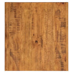 Tavolino finale rustico con base a X, bordo vivo e impiallacciatura in legno di quercia/marrone/grigio/nero/cemento, con ripiano, per 1 persona