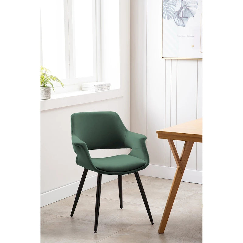 Sedia da pranzo in velluto mid-century per 1 persona, verde / rosa / champagne / grigio scuro