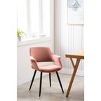 Sedia da pranzo in velluto mid-century per 1 persona, verde / rosa / champagne / grigio scuro