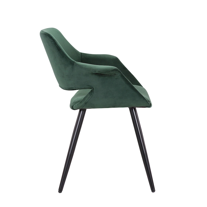 Sedia da pranzo in velluto mid-century per 1 persona, verde / rosa / champagne / grigio scuro
