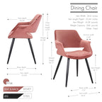 Sedia da pranzo in velluto mid-century per 1 persona, verde / rosa / champagne / grigio scuro