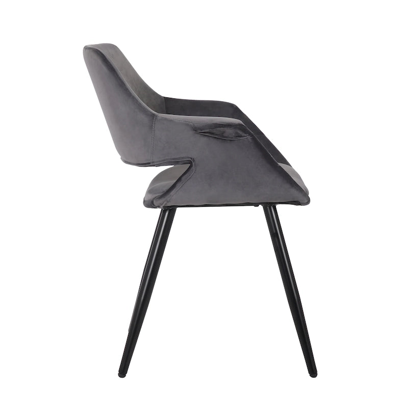 Sedia da pranzo in velluto mid-century per 1 persona, verde / rosa / champagne / grigio scuro