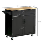 Carrello da cucina su ruote grigio/bianco/nero con piano in legno di caucciù, per 1 persona