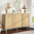 Credenza moderna marrone/nera/bianca con ante a pressione e ripiani interni per 1 persona