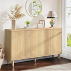 Credenza moderna marrone/nera/bianca con ante a pressione e ripiani interni per 1 persona