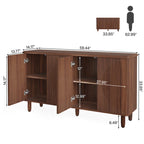 Credenza moderna marrone/nera/bianca con ante a pressione e ripiani interni per 1 persona
