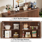 Credenza moderna marrone/nera/bianca con ante a pressione e ripiani interni per 1 persona