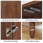 Credenza moderna marrone/nera/bianca con ante a pressione e ripiani interni per 1 persona