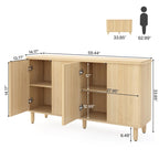 Credenza moderna marrone/nera/bianca con ante a pressione e ripiani interni per 1 persona