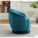 Poltroncina singola girevole a 360° in velluto con dettaglio pieghettato, disponibile nei colori Nero / Avorio / Verde Menta / Rosso Arancio / Grigio / Rosa / Giallo / Verde Petrolio