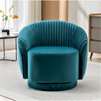 Poltroncina singola girevole a 360° in velluto con dettaglio pieghettato, disponibile nei colori Nero / Avorio / Verde Menta / Rosso Arancio / Grigio / Rosa / Giallo / Verde Petrolio