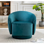 Poltroncina singola girevole a 360° in velluto con dettaglio pieghettato, disponibile nei colori Nero / Avorio / Verde Menta / Rosso Arancio / Grigio / Rosa / Giallo / Verde Petrolio