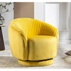 Poltroncina singola girevole a 360° in velluto con dettaglio pieghettato, disponibile nei colori Nero / Avorio / Verde Menta / Rosso Arancio / Grigio / Rosa / Giallo / Verde Petrolio