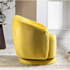 Poltroncina singola girevole a 360° in velluto con dettaglio pieghettato, disponibile nei colori Nero / Avorio / Verde Menta / Rosso Arancio / Grigio / Rosa / Giallo / Verde Petrolio