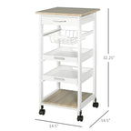 Carrello/isola da cucina su ruote in legno di pino bianco/grigio con cassetto e cestello estraibile, per 1 persona