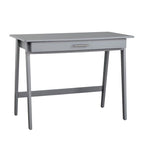 Scrivania compatta con cassetto singolo, in pino e MDF, per 1 persona, colori nero / blu / grigio / bianco / rosa cipria / verde pino