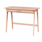 Scrivania compatta con cassetto singolo, in pino e MDF, per 1 persona, colori nero / blu / grigio / bianco / rosa cipria / verde pino