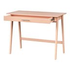 Scrivania compatta con cassetto singolo, in pino e MDF, per 1 persona, colori nero / blu / grigio / bianco / rosa cipria / verde pino